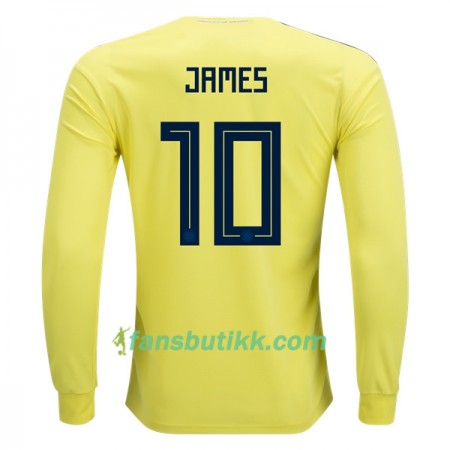 Fotball-VM 2018 Colombia drakt James 10 Hjemmetrøye Langermet